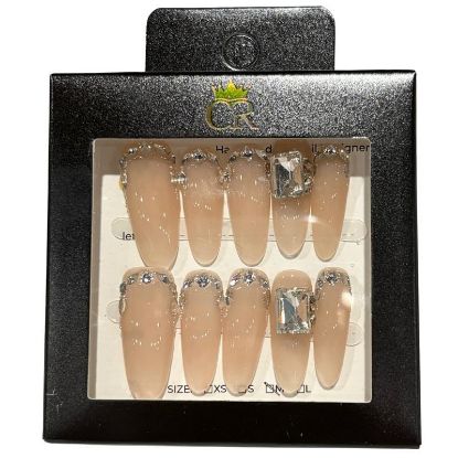 Picture of CROWN HAND PAINTED PRESS-ON NAILS STYLE B35