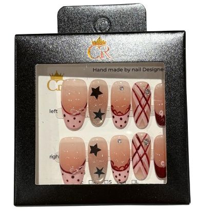 Picture of CROWN HAND PAINTED PRESS-ON NAILS STYLE D511