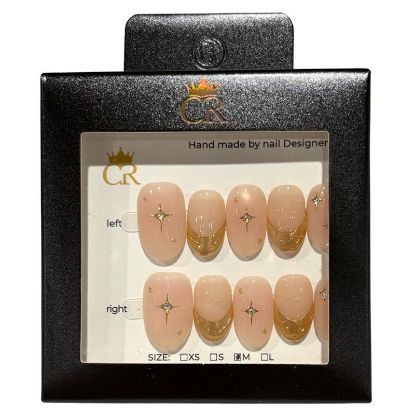 Picture of CROWN HAND PAINTED PRESS-ON NAILS STYLE E521