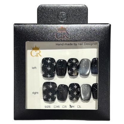 Picture of CROWN HAND PAINTED PRESS-ON NAILS STYLE D108
