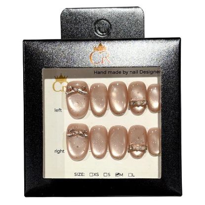 Picture of CROWN HAND PAINTED PRESS-ON NAILS STYLE E363
