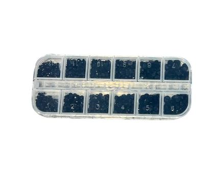 Picture of BLACK IRIDESCENT RHINESTONES WITH PICKER 12PC