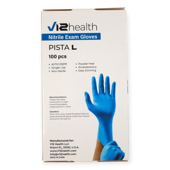 Picture of V12 HEALTH NITRILE EXAM BLUE L CASE 10 BOX