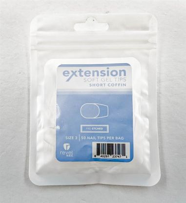 Picture of REVEL SOFT GEL TIP REFILL SHORT COFFIN #3 50PCS