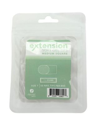 Picture of REVEL SOFT GEL TIP REFILL MEDIUM SQUARE #7 50PCS
