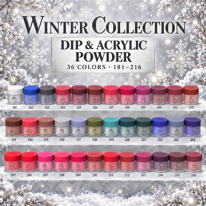 Picture of CROWN FULL COLLECTION HEMA & TPO FREE DIP & ACRYLIC POWDER SET 36 COLORS - WINTER