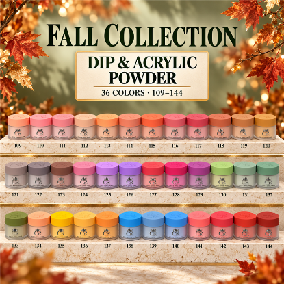 Picture of CROWN FULL COLLECTION HEMA & TPO FREE DIP & ACRYLIC POWDER SET 36 COLORS - FALL