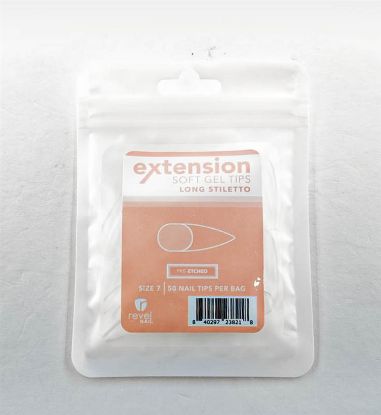 Picture of REVEL SOFT GEL TIP REFILL LONG STILETTO #7 50PCS