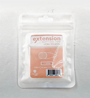 Picture of REVEL SOFT GEL TIP REFILL LONG STILETTO #4 50PCS