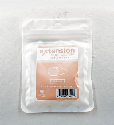 Picture of REVEL SOFT GEL TIP REFILL MEDIUM STILETTO #3 50PCS