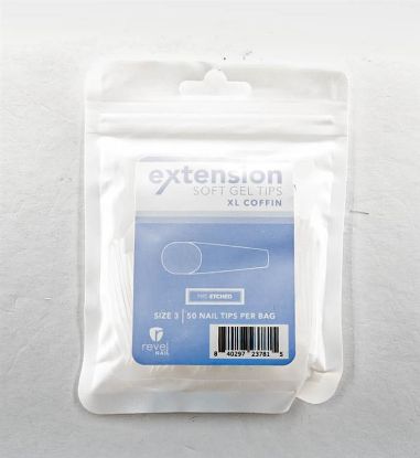 Picture of REVEL SOFT GEL TIP REFILL XL COFFIN #3 50PCS