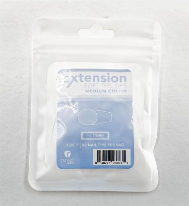 Picture of REVEL SOFT GEL TIP REFILL MEDIUM COFFIN #7 50PCS
