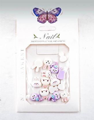 Picture of PURPLE & WHITE RABBIT CHARMS