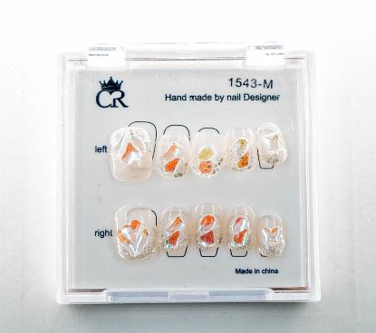 Picture of CROWN HAND PAINTED PRESS-ON NAILS - STYLE 1543
