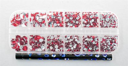 Picture of RED RHINESTONES WITH PICKER 12PC