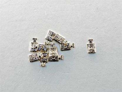 Picture of GOLD PERFUME BOTTLE WITH DIAMONDS CHARMS
