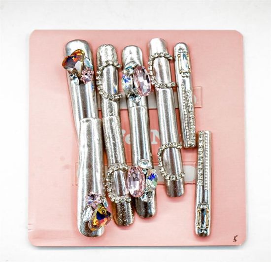 Picture of CROWN HAND PAINTED PRESS-ON NAILS EXTRA LONG - STYLE 23