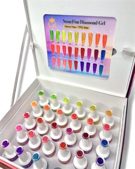 Picture of CROWN NEON FINE DIAMOND GEL COLLECTION SET OF 27 COLORS