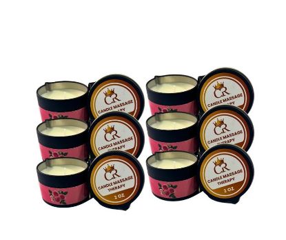 Picture of CROWN MASSAGE CANDLE ROSE 12PCS