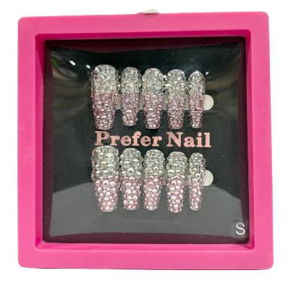 Picture of CROWN HAND PAINTED PRESS-ON NAILS EXTRA LONG - STYLE 24
