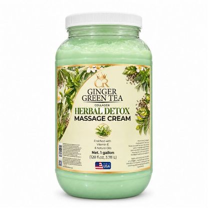 Picture of CROWN HERBAL COLLAGEN MASSAGE CREAM 1 GALLON GINGER GREEN TEA
