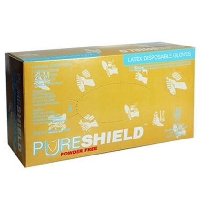 Picture of PURE SHIELD L LATEX POWDER FREE DISPOSABLE GLOVES 1  SINGLE BOX 100 PCS 1 BOX