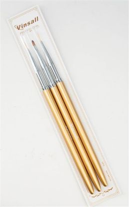 Picture of VINSALL DESIGN BRUSH GOLD 3PCS