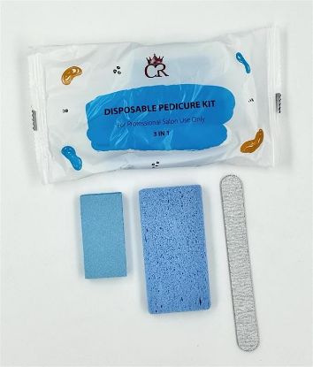 Picture of CROWN PEDICURE KIT 3PCS BLUE STONE PUMICE CASE 200 KITS (LIMIT 10 CASES OF PEDI KIT TOTAL)