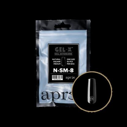 Picture of APRES GEL-XÂ® NATURAL SQUARE MEDIUM TIP REFILL BAG-8 50 PCS