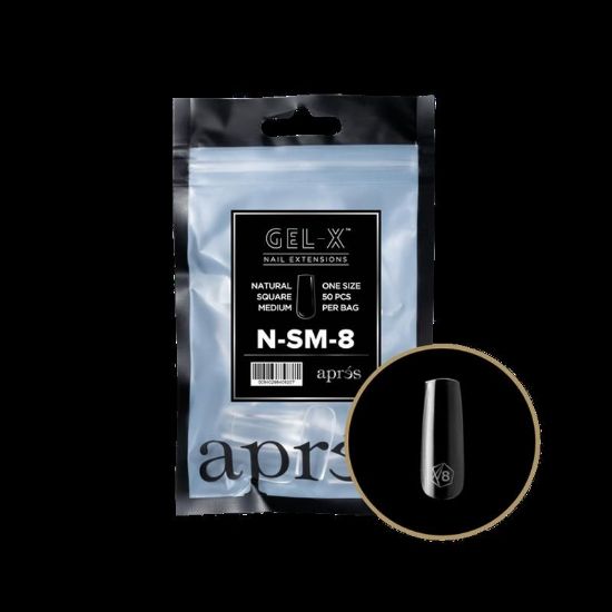 Picture of APRES GEL-XÂ® NATURAL SQUARE MEDIUM TIP REFILL BAG-8 50 PCS
