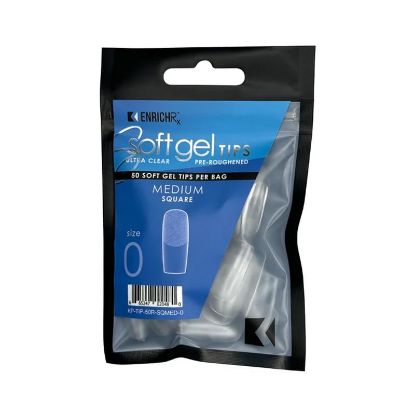Picture of KUPA GELFINITY ENRICHRX SOFT GEL TIPS - REFILL - SQUARE MEDIUM - SIZE 8 - 50 PACK