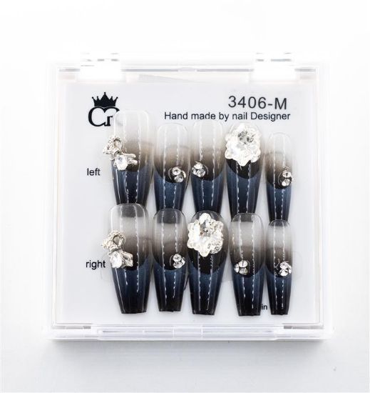 Picture of CROWN HAND PAINTED PRESS-ON NAILS - STYLE 3406