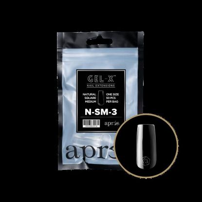 Picture of APRES GEL-XÂ® NATURAL SQUARE MEDIUM TIP REFILL BAG-3 50 PCS