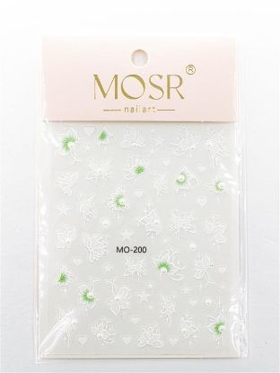 Picture of WHITE & GREEN PEARL STICKERS - MO-200