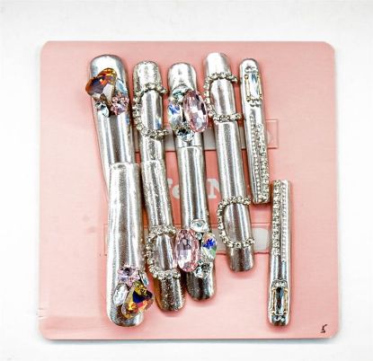 Picture of CROWN HAND PAINTED PRESS-ON NAILS EXTRA LONG - STYLE 23