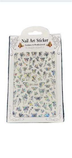 Picture of SILVER BUTTERFLY STICKER ZY-038