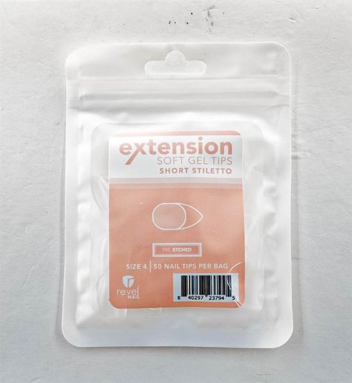 Picture of REVEL SOFT GEL TIP REFILL SHORT STILETTO #4 50PCS