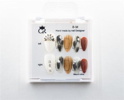Picture of CROWN HAND PAINTED PRESS-ON NAILS - STYLE 8
