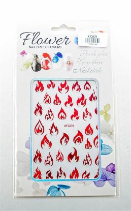 Picture of FLOWER BRAND STICKER - RED XF3279