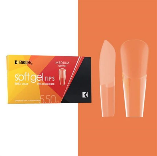 Picture of KUPA GELFINITY ENRICHRX SOFT GEL TIPS COFFIN MEDIUM - 550 COUNT