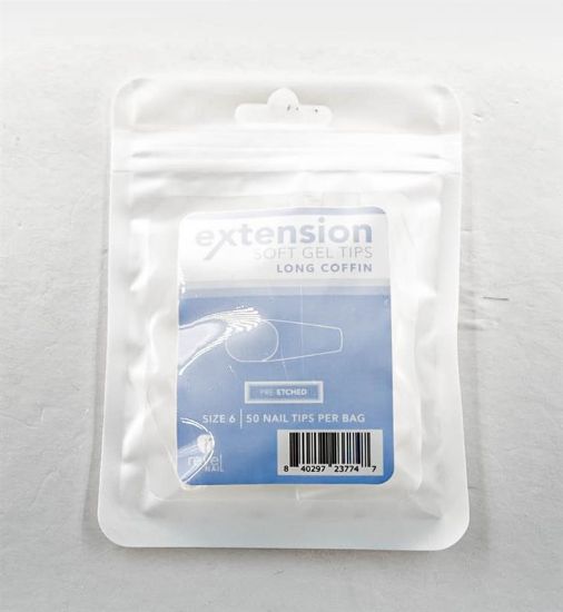 Picture of REVEL SOFT GEL TIP REFILL LONG COFFIN #6 50PCS
