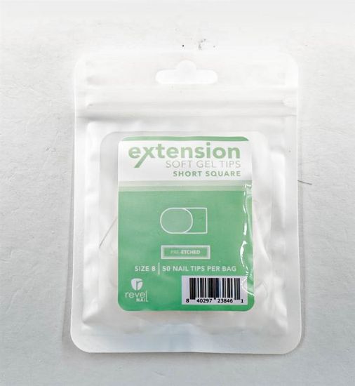 Picture of REVEL SOFT GEL TIP REFILL SHORT SQUARE #8 50PCS