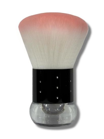 Picture of MEDIUM DUST BRUSH PINK WITH BLACK RHINESTONE HANDLE S3