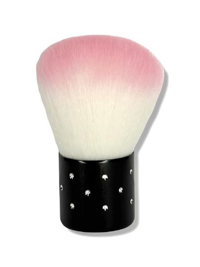 Picture of SMALL DUST BRUSH WHITE WITH BLACK RHINESTONE HANDLE S8