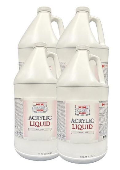 Picture of MIM NAIL SUPPLY ACRYLIC LIQUID MONOMER CAPPUCCINO CASE OF 4 QTY 1 GALLON
