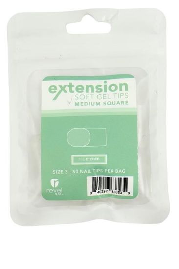 Picture of REVEL SOFT GEL TIP REFILL MEDIUM SQUARE #3 50PCS