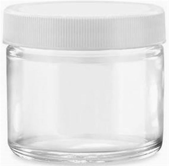 Picture of EMPTY PLASTIC 2OZ JAR WITH WHITE CAP BJ112