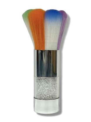 Picture of MEDIUM DUST BRUSH COLORFUL WITH WHITE RHINESTONE HANDLE S5